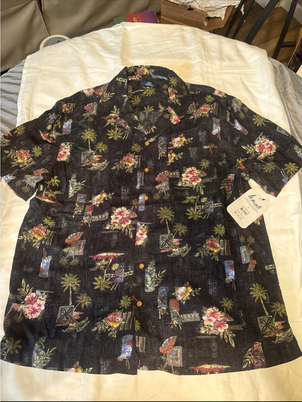 George Black Hawaiian Floral Button-Down Shirt